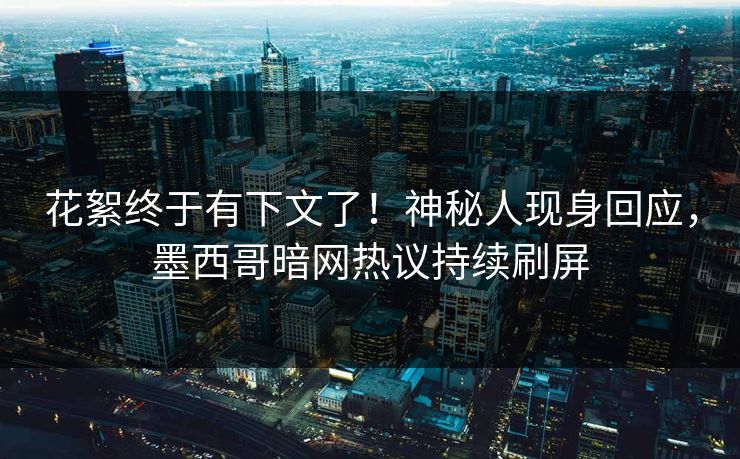 花絮终于有下文了！神秘人现身回应，墨西哥暗网热议持续刷屏