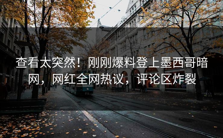查看太突然！刚刚爆料登上墨西哥暗网，网红全网热议，评论区炸裂