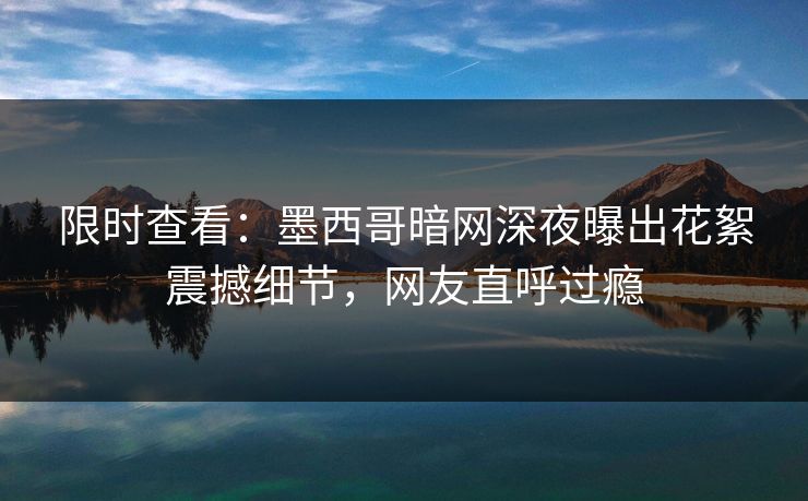 限时查看：墨西哥暗网深夜曝出花絮震撼细节，网友直呼过瘾
