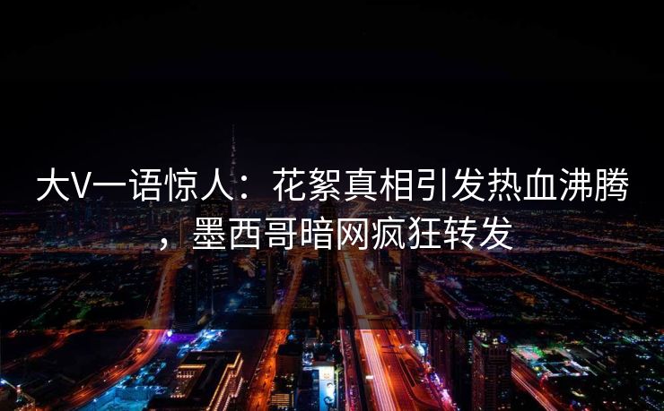大V一语惊人：花絮真相引发热血沸腾，墨西哥暗网疯狂转发