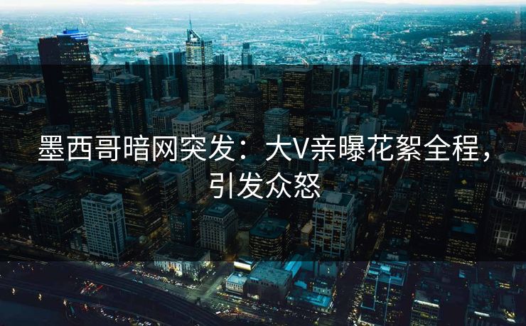 墨西哥暗网突发：大V亲曝花絮全程，引发众怒