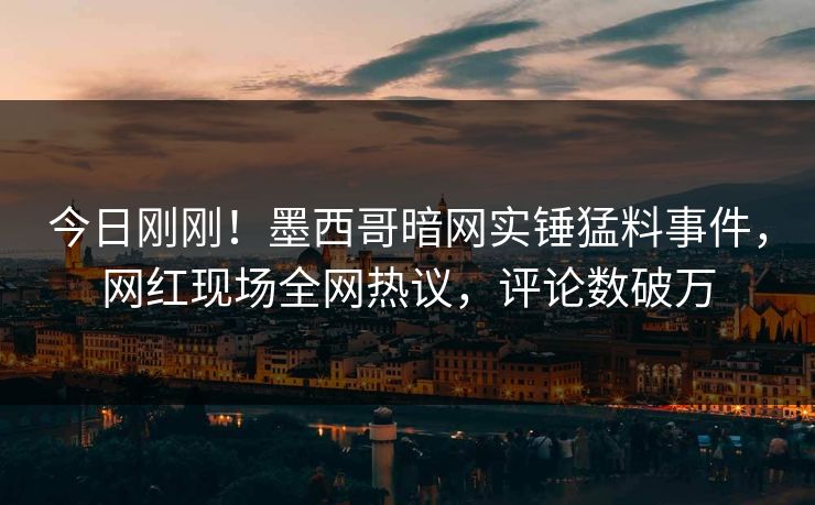 今日刚刚！墨西哥暗网实锤猛料事件，网红现场全网热议，评论数破万