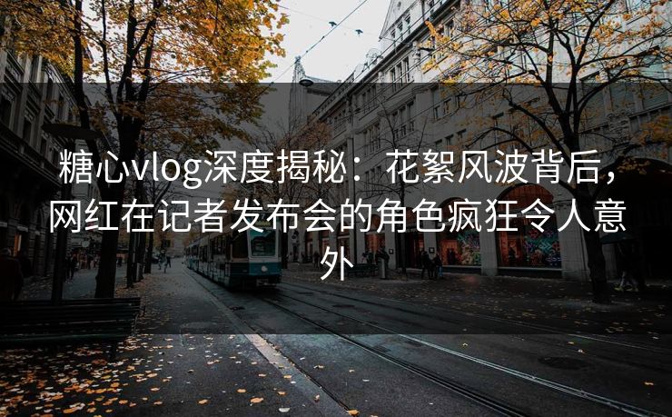 糖心vlog深度揭秘：花絮风波背后，网红在记者发布会的角色疯狂令人意外